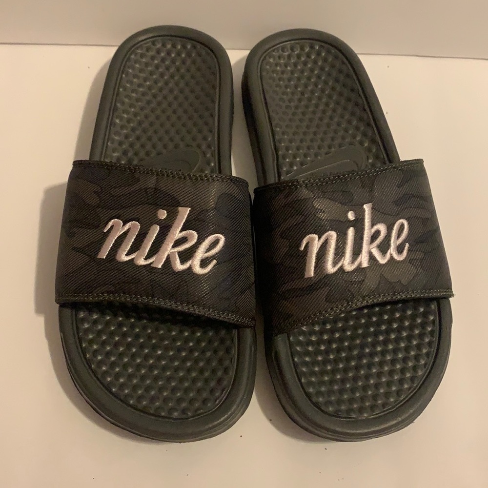 Dark Camo Nike Slides